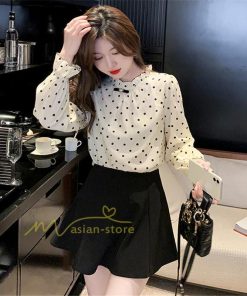 シャツ・ブラウス | ブラウス レディース きれいめ 40代 春夏秋新作 長袖トップス オシャレブラウス ドット柄 シフォンシャツ 上品 大人 通勤 ゆったり 50代 カジュアル 着痩せ 30代