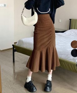 ロングスカート | マーメイドスカート秋冬 ロングスカート黒