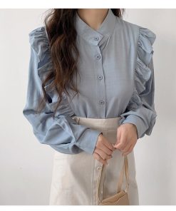 シャツ・ブラウス | ブラウス レディース きれいめ 40代 春秋 上品 無地 ブラウス 長袖 ゆったり オシャレ 韓国風 通勤 大人 着痩せ 50代 バルーンスリーブ 30代 韓国ファッション