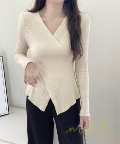 ｔシャツ・カットソー | リブカットソー レディース 秋 秋服 トップス 長袖 ロングスリーブ リブ カットソー 綿混 秋コーデ インナー タイト 伸縮性 ショート丈 スリム ニットソー