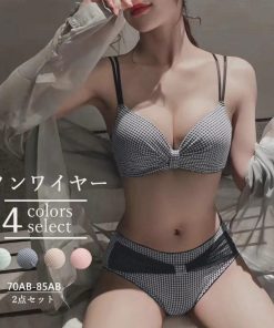 キャミソール | チェック柄 ブラジャー ショーツセット