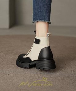 ショートブーツ | レディース 歩きやすい ワークブーツ 楽チン 痛くない ラウンドトゥ 美脚 厚底 カジュアル 通勤 通学 旅行 50代 30代 お出かけ 40代 20代