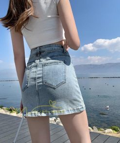 ショートパンツ | スカート風レディースデニムショーパン ハイウエスト 短パン 20代30代40代 カジュアル 通勤通学