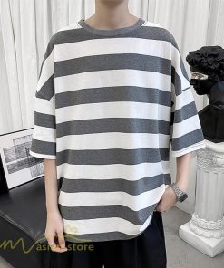 Tシャツ | カットソー 半袖トップス メンズボーダー カジュアル クルーネック ゆったり 夏新作 夏服 シンプル おしゃれ 大きいサイズ 5分袖
