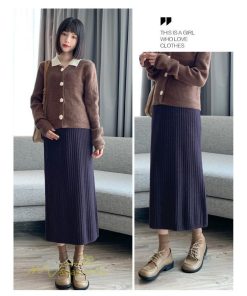 スカート | マタニティ秋 冬 レディース マタニティウェア 妊婦服 産前 産後 シンプル 無地 きれいめ リブニット ゆったり ハイウエスト ウエスト調整