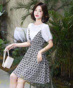 ミディアム | ワンピース レディース 重ね着風 きれいめ 半袖 ミディアムワンピース 着痩せ シフォン カジュアル 大きいサイズ 膝丈 おしゃれ サマーワンピース 可愛い 上品