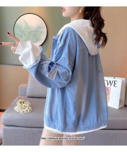 コート・ジャケット | デニムジャケット Gジャン レディース フード付き トップス アウター アウトドア 無地 シンプル ジージャン 秋冬 通勤 春 送料無料 細身 着痩せ 秋