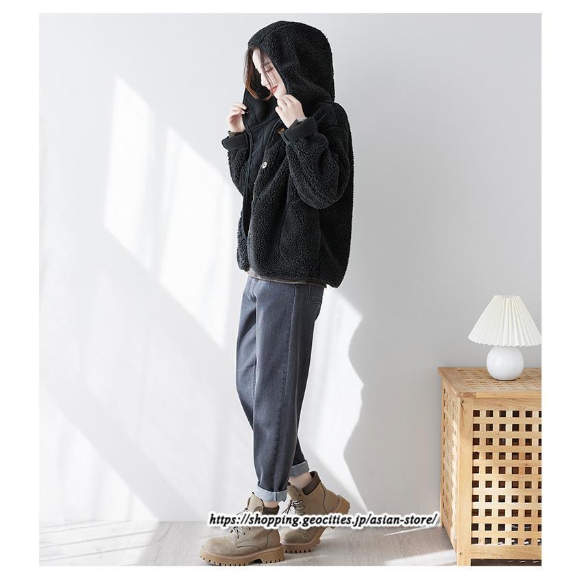 コート・ジャケット | ボアジャケット レディース 秋冬 アウター コート ジャケット ボア 暖かい ふわふわ 厚手 フード付き 長袖 可愛い 送料無料 トップス 無地 大人 30代 20代