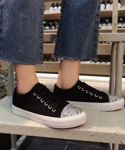 ショートブーツ | フラットシューズ レディースシューズ キャンバス ローカット スニーカー 靴 ぺたんこ キラキラ