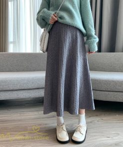 スカート | マタニティ秋 冬 コーデ マタニティウェア レディース Aライン ニット 2022新作 ゆったり カジュアル 大きいサイズ チェック ウエスト調整
