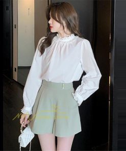 シャツ・ブラウス | ブラウス レディース きれいめ 40代 春秋 上品 無地 ブラウス 長袖 ゆったり オシャレ 韓国風 通勤 着痩せ フェミニン 30代 大人 カジュアル レース付き 50代