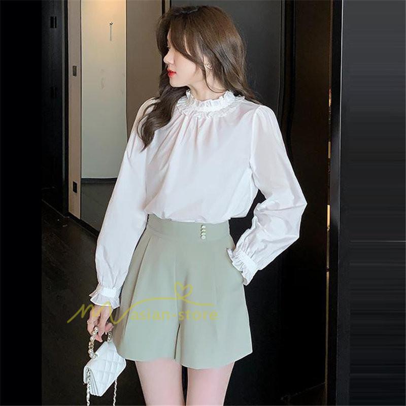 シャツ・ブラウス | ブラウス レディース きれいめ 40代 春秋 上品 無地 ブラウス 長袖 ゆったり オシャレ 韓国風 通勤 着痩せ フェミニン 30代 大人 カジュアル レース付き 50代