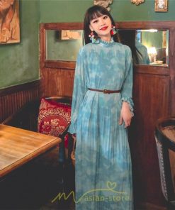 マキシ | ワンピース 大人ワンピース ロングワンピース マキシワンピース レディース 長袖 ゆったり 上品 体型カバー エレガント 結婚式 二次会 ドレス フランス風