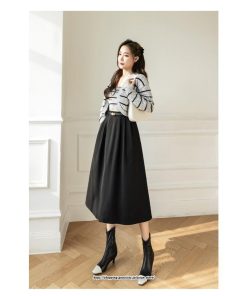 スカート | ロング レディース ロングフレア冬 ミモレ丈 暖かい ボトムス  ロング丈 ベルト付き 2022年秋冬 暖か 通学 通勤 ラシャ