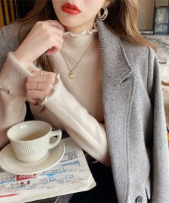 ニット・セーター | 裏起毛ハイネックニットトップスレディース