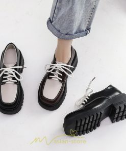 ローファー | 厚底 レディース 編み上げ 学生 通勤 通園 通学 靴 入学 スクール ハロウィン 学園祭 コスプレ 痛くない 疲れにくい 柔らかい 10代20代30代40代