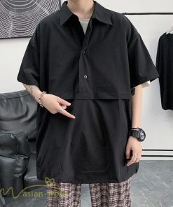 Tシャツ | シャツ ポロシャツ メンズ 夏新作 プルオーバー 無地 半袖 ゆったり トップス ポロ 薄手 大きいサイズ 日常感 体型カバー サマー着痩せ 2XL