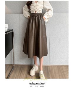 スカート | フレア革レザーボトムス ロングフレアAライン 秋冬 レディース ボトムス 通勤 大人気 キレイめ 着痩せ