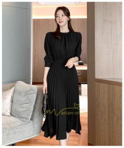 マキシ | ワンピース レデイース ロング丈 長袖 プリーツ ベルト付き 春夏 おしゃれ きれいめ 通勤 二次会 大人 20代 着痩せ 秋新作 30代 40代 エレガント カジュアル