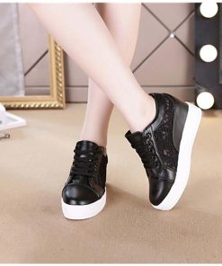 ショートブーツ | シューズ 靴 レースシースルー切り替え 痛くない レディース インヒールスニーカー 厚底