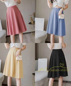 スカート | 膝丈 春秋 無地 フレアレディース ミディアム丈 ペンシルミモレ 黒 大人 20代 30代 40代 上品 OL エレガント 母 ママ