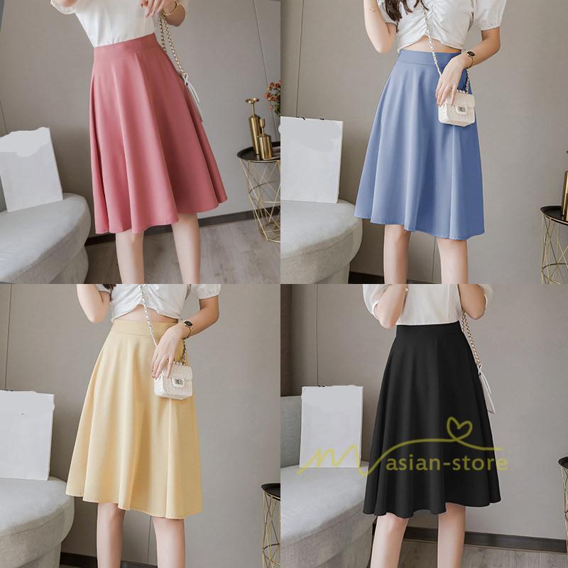 スカート | 膝丈 春秋 無地 フレアレディース ミディアム丈 ペンシルミモレ 黒 大人 20代 30代 40代 上品 OL エレガント 母 ママ