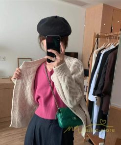 カーディガン | ニットショート丈 アウター レディース 羽織り 無地 長袖 ライトアウター セーター 秋冬 ニット 可愛い 20代30代 通学通勤