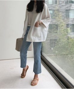 カーディガン | レディース 春 夏 秋 7分袖 ノーカラー 無地 ゆったり 初秋 カジュアル 20代30代 薄手 リネン 羽織 40代 50代 秋コーデ ライトアウター きれいめ