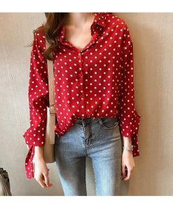 在庫ある | 短納期シフォンブラウスレディース ドットシャツ ビジネスブラウストップス オフィスフォーマルシャツブラウス 薄手 春夏衣装 通学通勤 着痩せ リボン OL