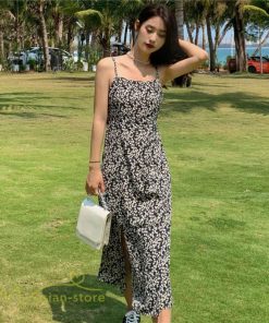 マキシ | サマーワンピース レディース 夏 ノースリーブ ワンピース 新作 きれいめ 着痩せ 可愛い 韓国風 旅行 花柄 裾口スリット 大人 30代 サマー 20代 お出かけ 40代