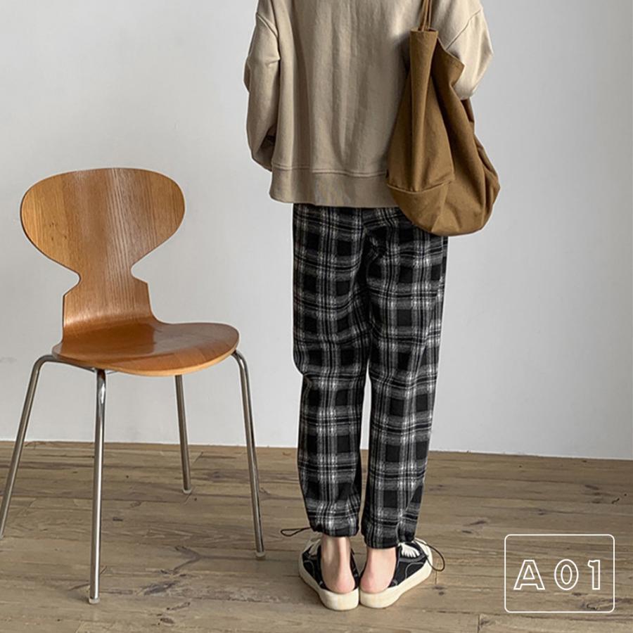 クロップドパンツ | チェック柄 あったか ストレートパンツ カーゴパンツ レディース おしゃれ ロングパンツ カジュアル 裏起毛パンツ 着やせ