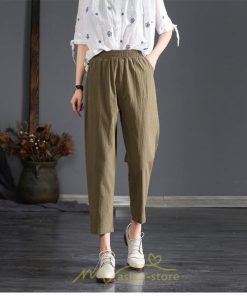 チノ・テーパード・ジョガー・スキニーパン | テーパードパンツ ウエストゴム レディース 大きいサイズ 春夏秋 30代 40代 楽ちん ボトムス 20代 50代 リネン風 パンツ 麻綿風 九分丈 チノパンツ ズボン