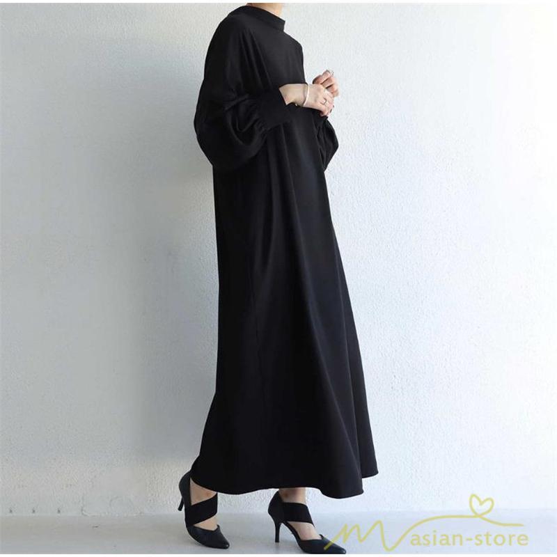 マキシ | 長袖ワンピース ロングワンピース シャツワンピース 羽織り レディース 2way パフスリーブ 大きいサイズ 秋物 送料無料 大人 ゆったり 50代60代 30代40代