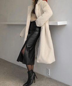 ひざ丈スカート | PUスカート フロントスリット セクシー