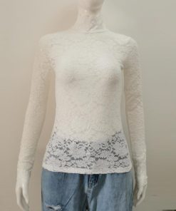 Tシャツ・カットソー | インナー 総レース シースルー 花柄 ハイネック カットソー 重ね着 レディース セクシー トップス エレガント