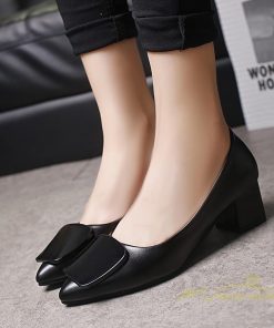 パンプス | レディースシューズ PUレザー 靴 ポインテッドトゥ 歩きやすい 疲れない 痛くない 太めヒール エレガント アウトドア オフィス 通勤 春夏秋 新作