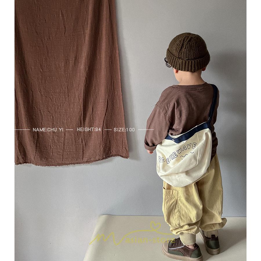 衣装 服 | 子供服 子ども服 こども服 キッズ 長袖tシャツ 女の子 男の子 長袖 トップス ロンT クルーネック コットン 高品質 保育園 胸ポケット シンプル 無地 可愛い