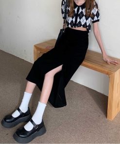 タイトスカート | 編み上げレースアップスカートハイウエスト