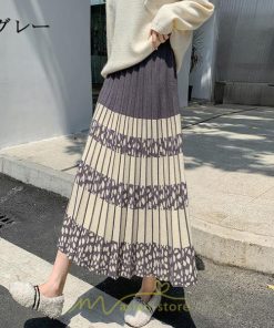 スカート | ロングウエストゴム プリーツ ロング丈 黒 グレー カーキ コーヒー レディース きれいめ 秋カジュアル 冬ニット 秋冬 オフィス