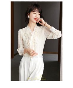 シャツ・ブラウス | シャツ ブラウス 春 秋 冬 シフォン 長袖 レディース フォーマル 通勤 OL オフィス ビジネス カジュアル リボン 綺麗 可愛い おしゃれ 高級感 キレイめ