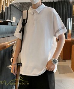 Tシャツ | ポロシャツ シャツ メンズ 薄手 夏新作 カジュアル 無地 トップス サマーシャツ カットソー おしゃれ ゆったり ギフト 大きいサイズ プレゼント 黒 白