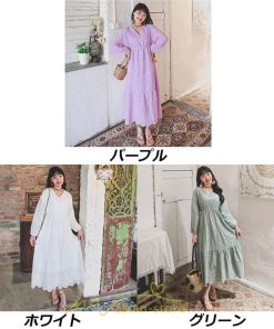 マキシ | ワンピース レディース 夏 秋 ロング丈 長袖 パーティー 大人 レース エレガント きれいめ 大人 おしゃれ お呼ばれ 可愛い お出かけ 日常デート 通勤 オフィス