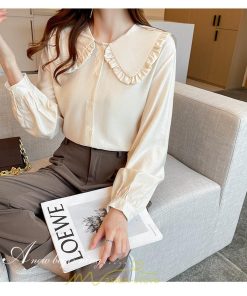 シャツ・ブラウス | ブラウス レディース 長袖 50代 白 シャツ ゆったり トップス きれいめ フォーマル ベージュ 通勤 通学 オフィス 40代 OL 上品 30代 フェミニン 20代