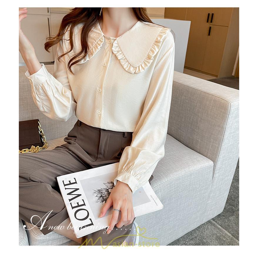 シャツ・ブラウス | ブラウス レディース 長袖 50代 白 シャツ ゆったり トップス きれいめ フォーマル ベージュ 通勤 通学 オフィス 40代 OL 上品 30代 フェミニン 20代