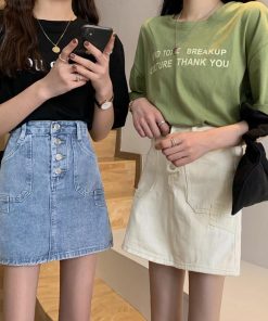 タイトスカート | ハイウエスト デニムスカート 着やせ レディース 韓国風 ミニスカート カジュアル 台形スカート おしゃれ【ネコ