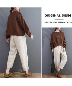 ｔシャツ・カットソー | 長袖Tシャツ レディース 無地 丸首 かじゅある 無地 カットソー ショート 長袖 秋コーデ ゆったり 着痩せ 体型カバー 春 フリーサイズ 新作 秋 シンプル 可愛い