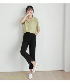 スラックス | ボトムス 夏 レディース 着痩せ 日常感 ゆったり OL ハイウエスト カジュアル ビジネスパンツ オフィス パンツ フォーマル 夏コーデ 9分丈 おしゃれ