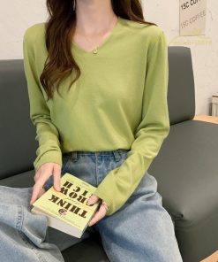 ｔシャツ・カットソー | 長袖Tシャツ インナー レディース インナーウェア 長袖 Tシャツ スリムインナー カットソー 2021 インナーTシャツ アンダーウェア 無地 Vネック