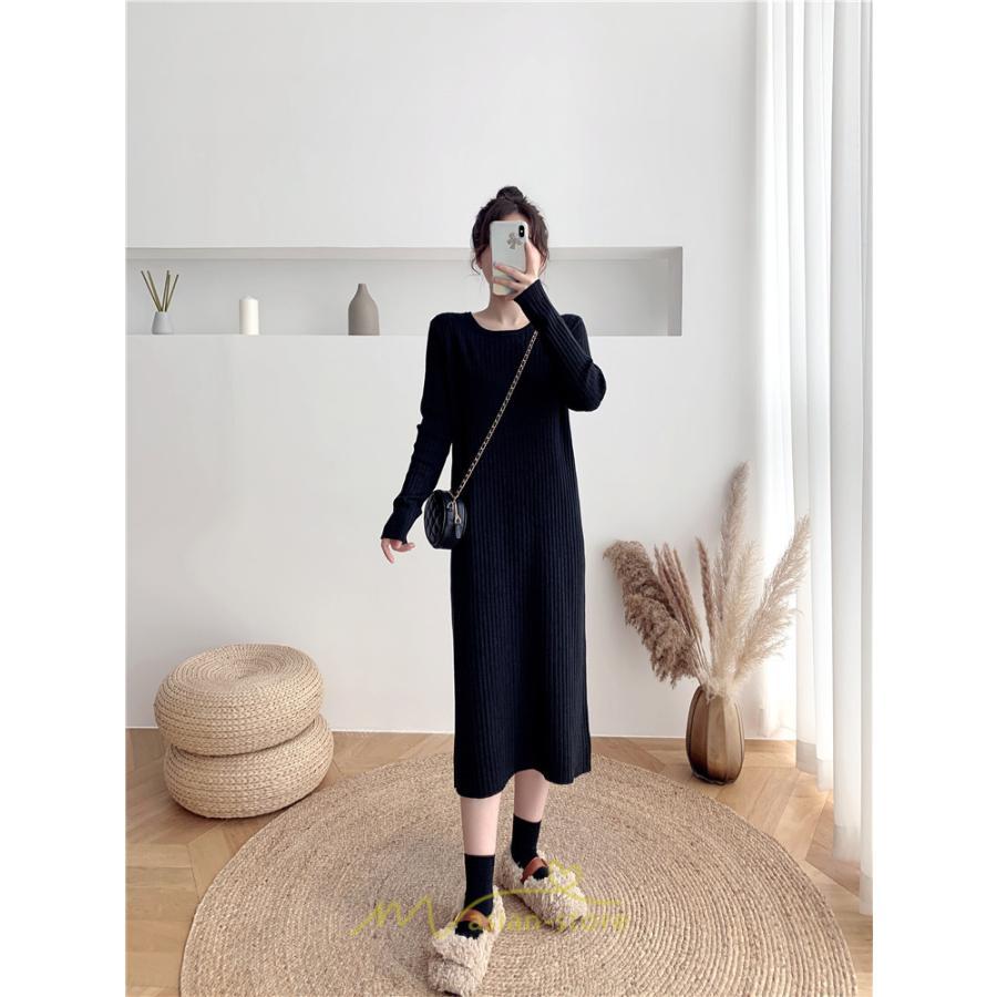 ニットワンピース | レディース 冬 きれいめ ロング おしゃれ 秋冬 長袖 送料無料 可愛い 上品 秋冬コーデ 小柄 萌え袖 20代30代40代50代 がーりー