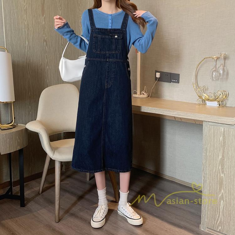 オーバーオール サロペット | デニムサロペットスカート レディース 40代 春夏 デニムワンピース レディス ボトムス ジャンバースカート カジュアル 無地 サロペット ストレート 着痩せ